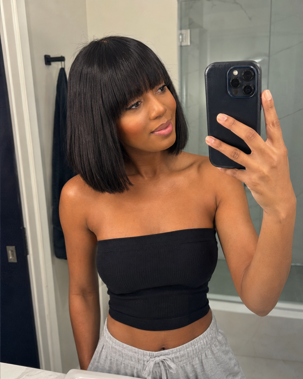 Yaki bob pruik met pony