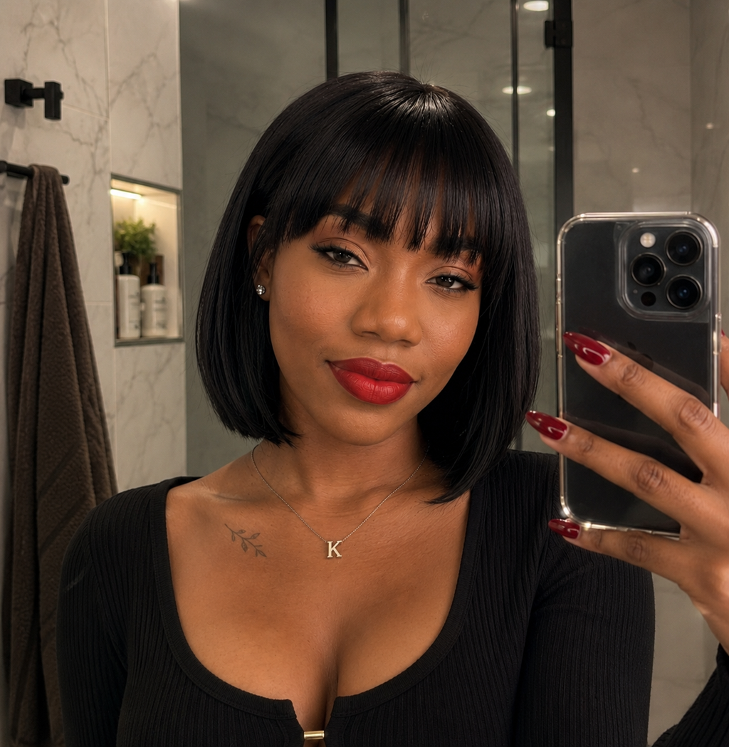 Yaki bob pruik met pony